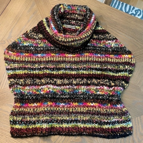 ANTHROPOLOGIE Piera Knit Turtleneck Poncho Sweater - Picture 5 of 12